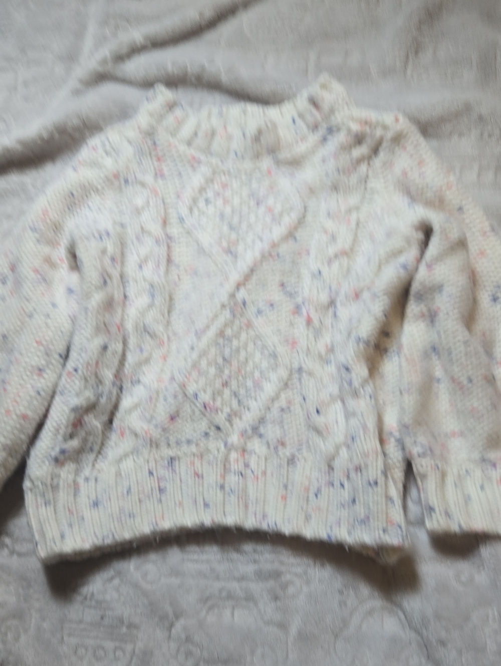 OshKosh B'gosh Cream Speckled Cable-Knit Sweater